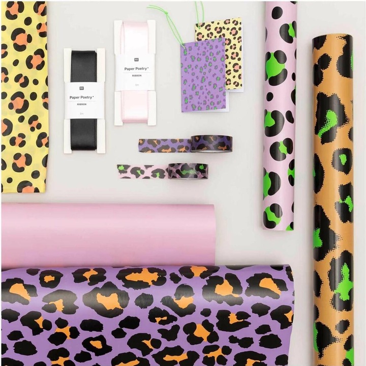 Image du produit Rico Design Papier cadeau Leo 70 x 3 m, violet/orange (Papier cadeau, 1 x)