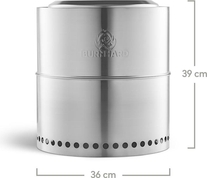 Immagine prodotto Burnhard Ciotola per il fuoco in acciaio inox da 36 cm, con sacchetto di conservazione incluso
