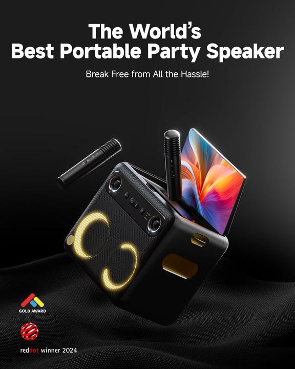 Image du produit Ikarao Break X2 Karaoke-Maschine mit Touchscreen & kabellosen Mikrofonen (Actif)