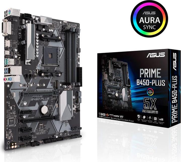 Image du produit ASUS Prime B450-Plus (AM4, AMD B450, ATX)