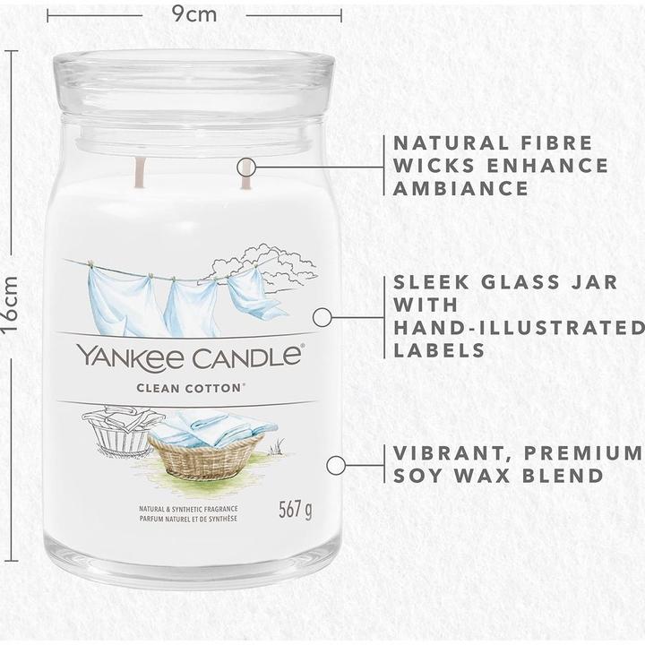 Immagine prodotto Yankee Candle Duftkerze Clean Cotton Signature Large Jar (567 g)