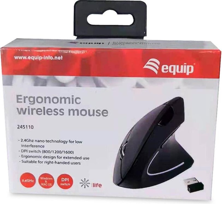 Productafbeelding equip Ergonomische draadloze muis, links- en rechtshandig (Draadloze)