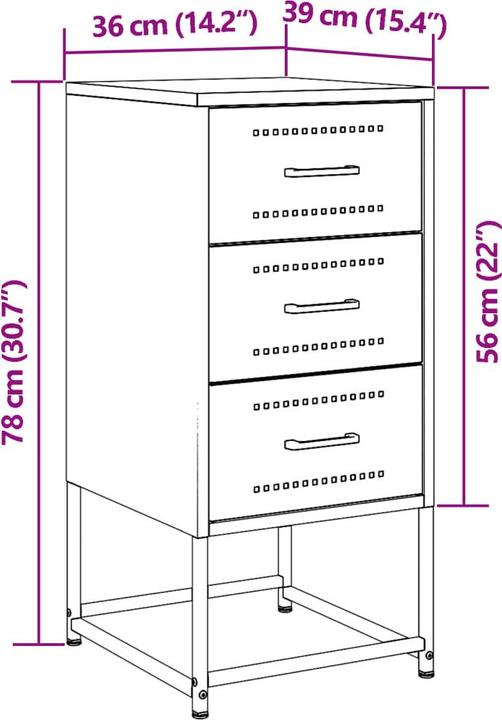 Produktbild vidaXL Nachttisch (36 x 39 x 78 cm)