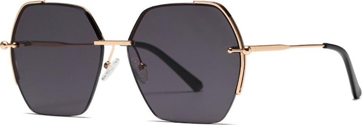 Produktbild Techsuit - Sunglasses (8561) - for Women with Metal Frame and Nylon Lens, Hexagonal - Gold / Gray