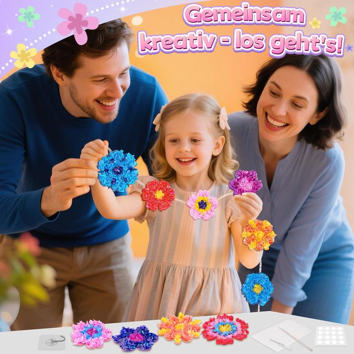 Produktbild Activity Board Bastelset Kinder, Blumen Basteln mit LED Lichterkette