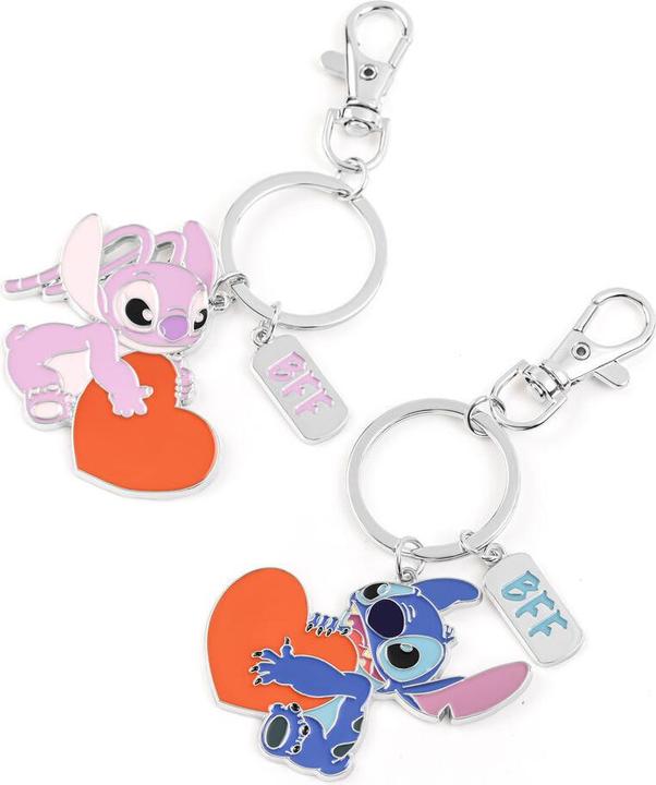 Immagine prodotto Peers Hardy Disney Stitch & Angel Kids Cartoon BFF Heart Charm 2Pcs Keychain Set