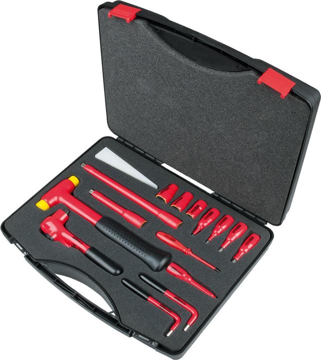 Actual product image KS Tools 3/8" socket set, 16 pieces, with insulated tools (19 mm, 10 mm, 14 mm, 18 mm, 11 mm, 12 mm, 17 mm, 16 mm, 15 mm, 13 mm)
