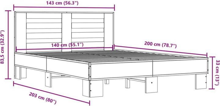 Actual product image vidaXL Bettgestell (140 x 200 cm)