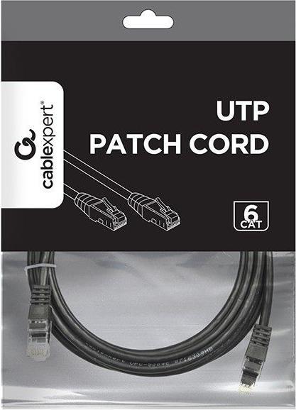 Actual product image Gembird * Patch cord Cat.6 UTP 3m black (U/UTP, CAT6, 3 m)