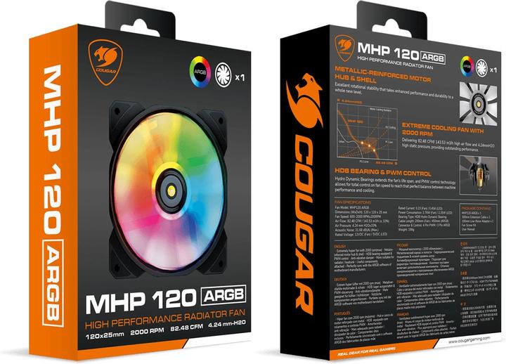 Immagine prodotto Cougar Ventilatore di bocchette Vortex MHP RGB - 12cm (Noir) (120 mm, 1 x)
