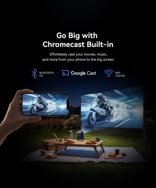 Actual product image Wanbo TOGO PRO, BATTERY POWERED PROJECTOR, GOOGLE TV, 300 ISO, 1080P, WPD34 (Full HD, 300 lm, 1.3:1)