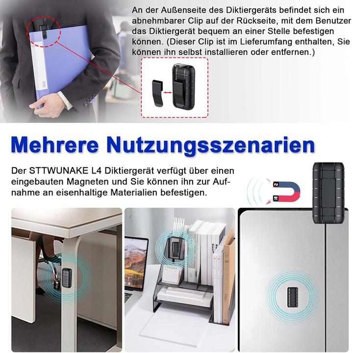 Actual product image Sttwunake Digitaler Audiorecorder mit Sprachaktivierung (128 GB)