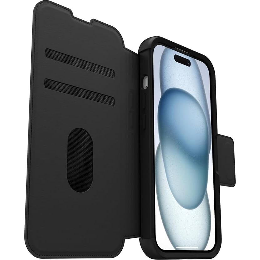 Thumbnail - OtterBox Strada Folio mit MagSafe (Apple iPhone 15), Smartphone Hülle, Schwarz