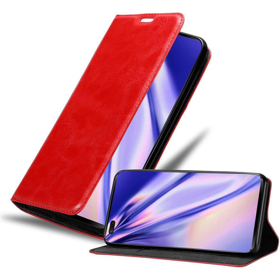 Cadorabo Book Invisible Magnet Cover (Huawei Nova 7 Pro 5G), Smartphone Hülle, Rot