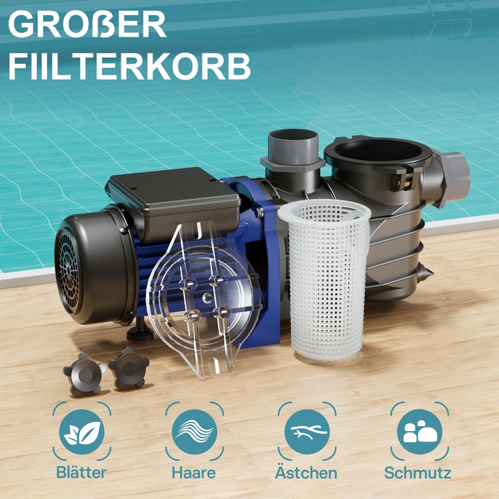 Produktbild Wiltec Schwimmbadpumpe (Durchlaufpumpe)