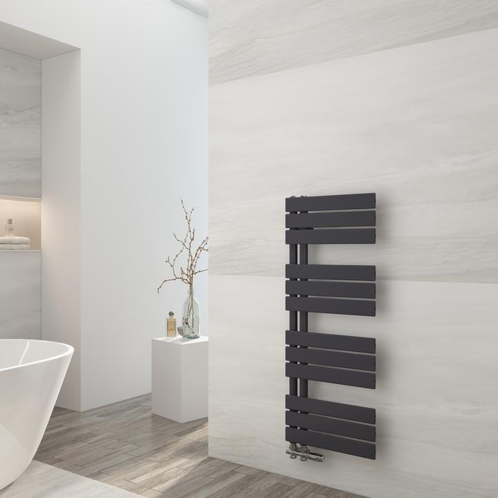 Actual product image Emke Bathroom Radiator Towel Rail Adjustable Temperature Control 100x40cm Black 456W