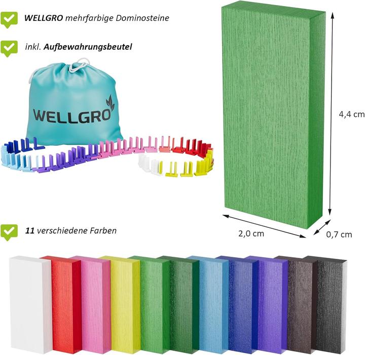 Image du produit Wellgro Domino Holzbausteine-Set (300 Stück)