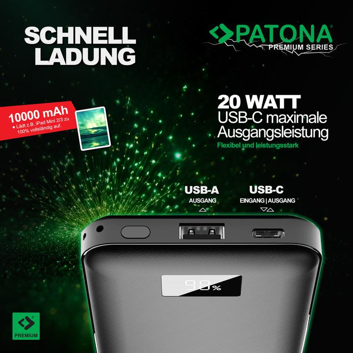 Actual product image Patona Powerbank PD20W 3.0 10000mAh (10000 mAh, 20 W, 37 Wh)