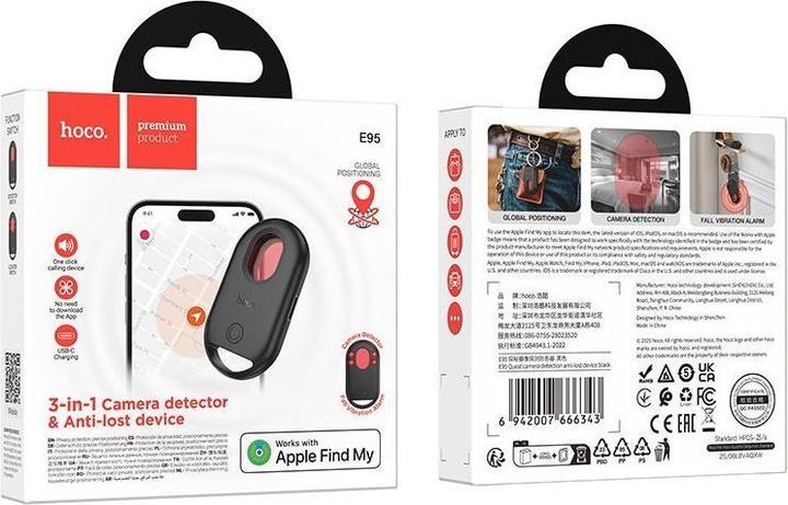 Produktbild Hoco Other Computer Accessory Locator compatible with Apple Find My E95 black (Android, iOS)