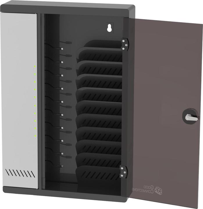 Good Connections ARIES PRO T10C wandlaadkast tot 11", USB-C?, 30W poort, PD3.0, zwart/grijs (30 W, 10 ports)