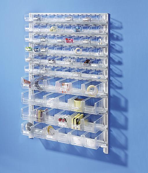 Actual product image kaiserkraft Wall shelving system with open fronted storage bins