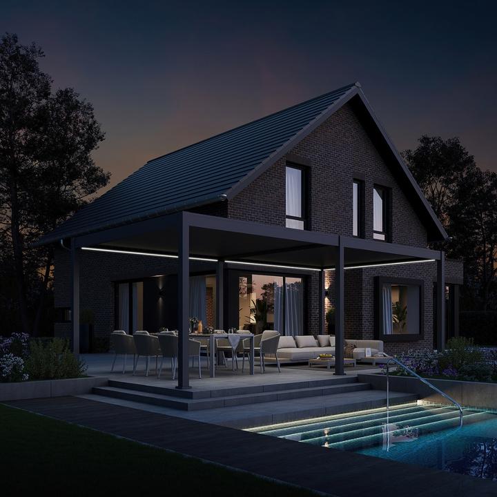 Immagine prodotto Weide Pergola elettrica 3,6x7,2m antracite con LED (720 cm, 360 cm)