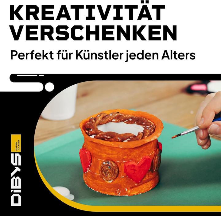 Productafbeelding DiBYS boetseerset met witte klei en boetseergereedschap basic