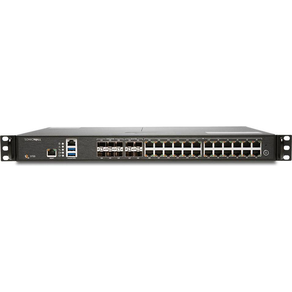 SonicWall NSa 3700 - Security appliance - 10 GigE, 5 GigE - 1U - rack-mountable, Firewall