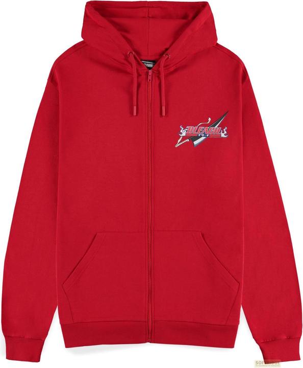 Actual product image Difuzed Bleach Hooded Jacket with Zip Red Size S (S)