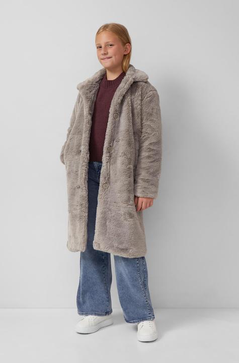 Produktbild s.Oliver Strickpullover Loose Fit Strickpullover mit Stehkragen aus Chenille-Garn (146, 152)