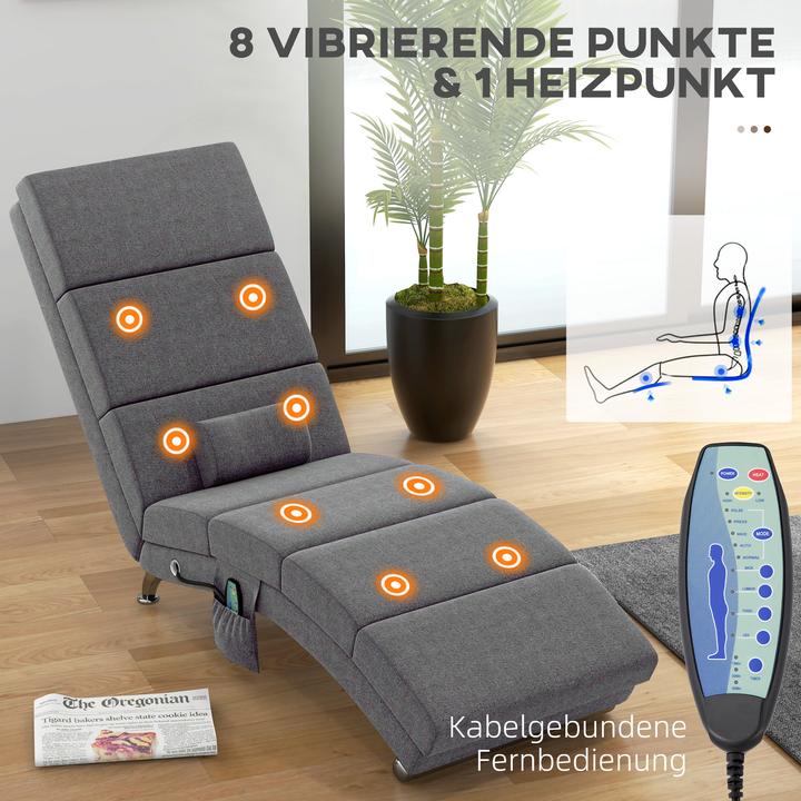 Produktbild Homcom Relaxliege mit Massagefunktion Polyester, Stahl Dunkelgrau