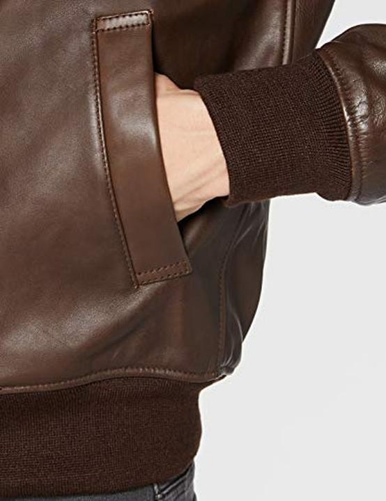 Actual product image Schott Nyc Officer Leather Jacket, Classic, Front Zipper (S)