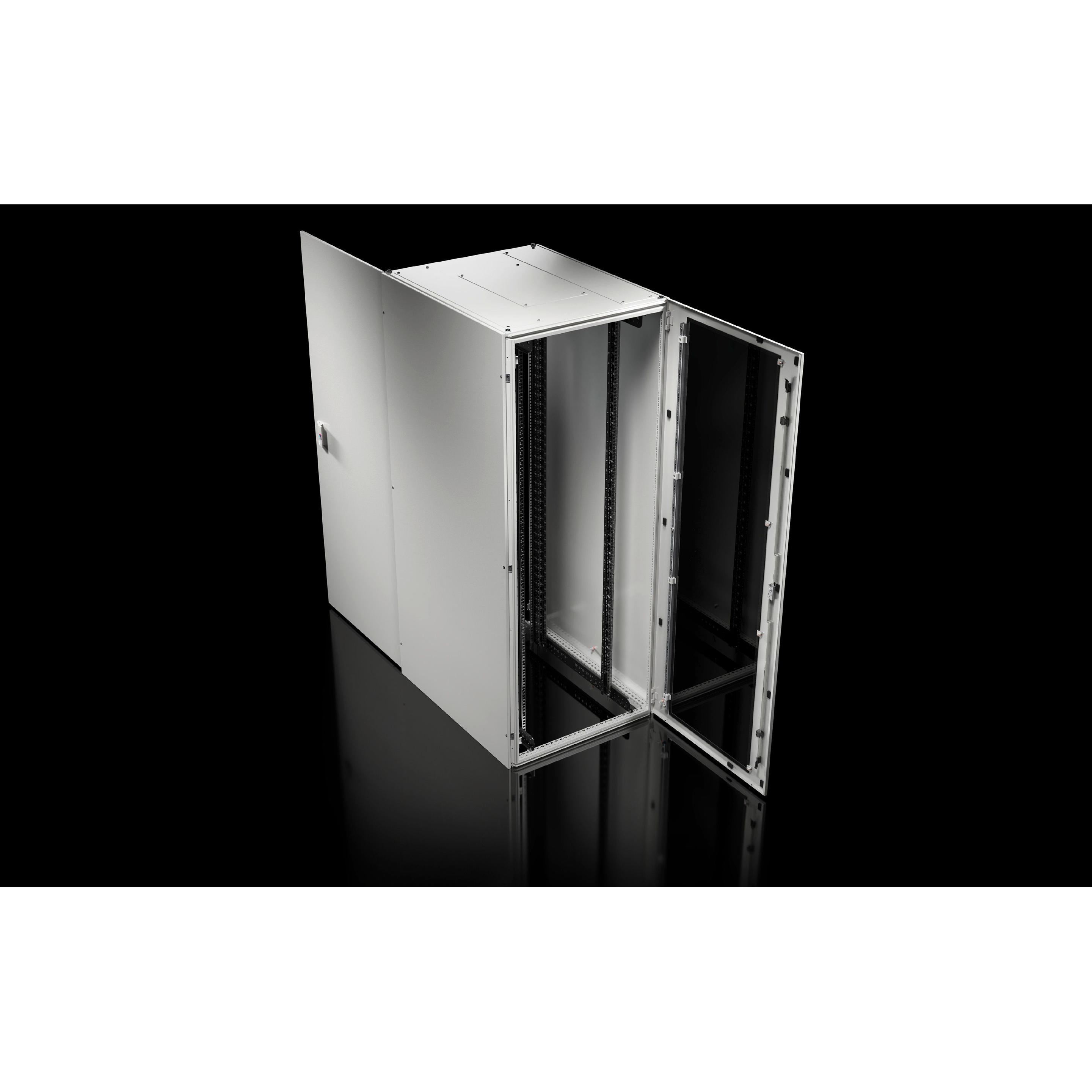 Rittal RITT TX-Netzwerkschrank 24HE Sichttür (24 HE, 19 Zoll Rack), Serverschrank, Weiss