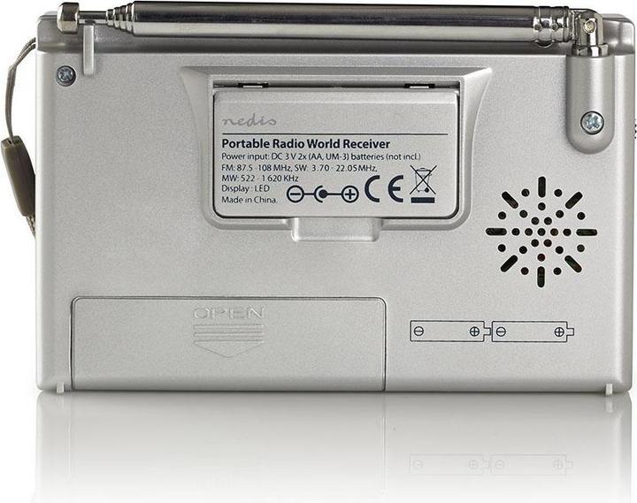 Actual product image Nedis World Radio | Portable version | AM / FM / SW | Battery-powered / mains power supply | Dig (FM, AM)