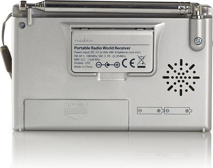 Productafbeelding Nedis Wereldradio | Draagbare versie | AM / FM / SW | Batterijgevoed / netvoeding | Dig (FM, AM)
