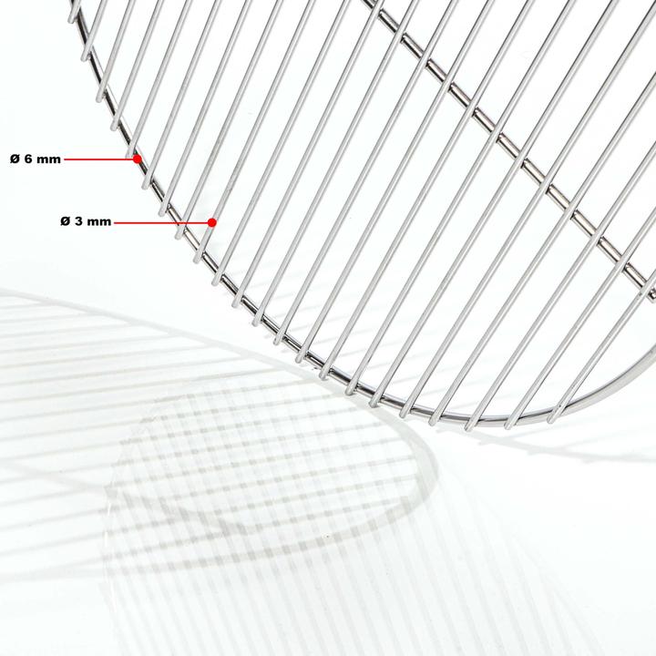Actual product image Wiltec Round Grill Grate Ø44.5cm of Stainless Steel with Handle as Cooking Grid for Charcoal, Gas BBQ etc.