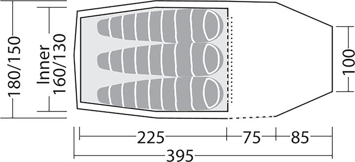 Image du produit Robens Voyager 3 Exp (Tente tunnel, 3.80 kg, 3 personnes)