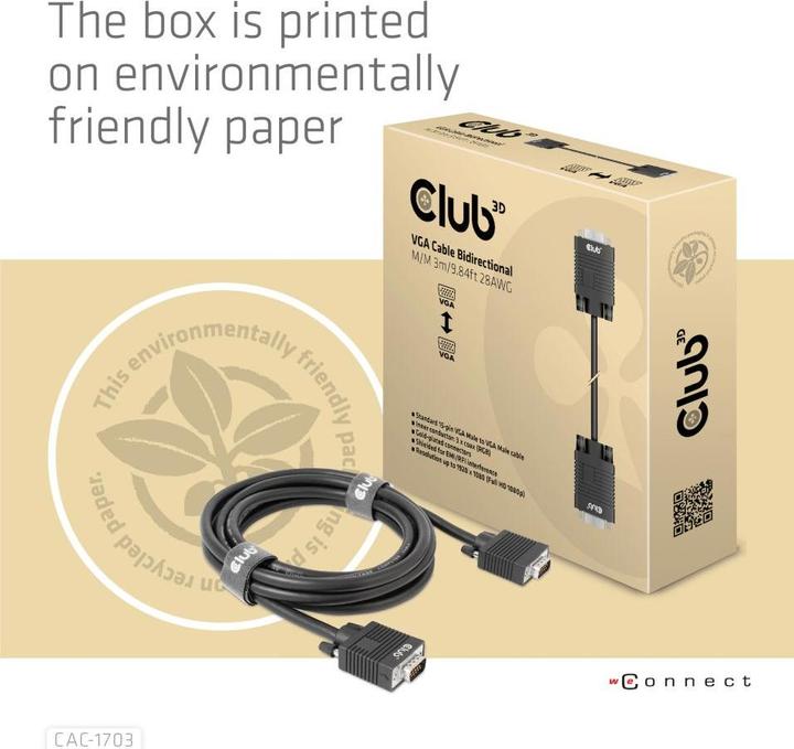 Productafbeelding Club 3D Club3D Kabel VGA > VGA St/St (3 m, VGA)