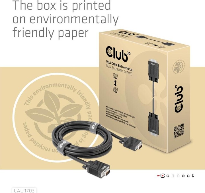 Actual product image Club 3D Club3D Cable VGA > VGA St/St (3 m, VGA)