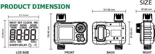 Produktbild Chilitec Digitaler Bewässerungscomputer CT-WB7, mit Adapter 1" u. 3/4"