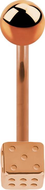 Immagine prodotto Star Piercing Banana oro rosa con palla e cubo (senza ottone, Acciaio chirurgico 316L)