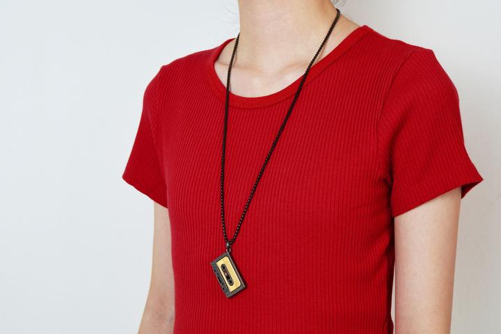 Actual product image Metalmorphose On-Shirt Long Necklace Audio Tape (Stainless steel)
