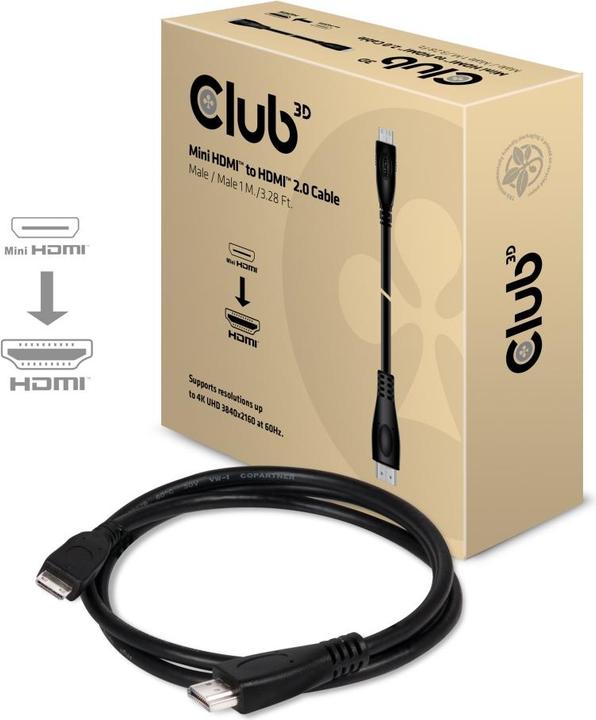 Club 3D Kabel Video Mini HDMI 2.0 => HDMI 2.0 4K60Hz ST/ST 1,0m *Club3D* (1 m)