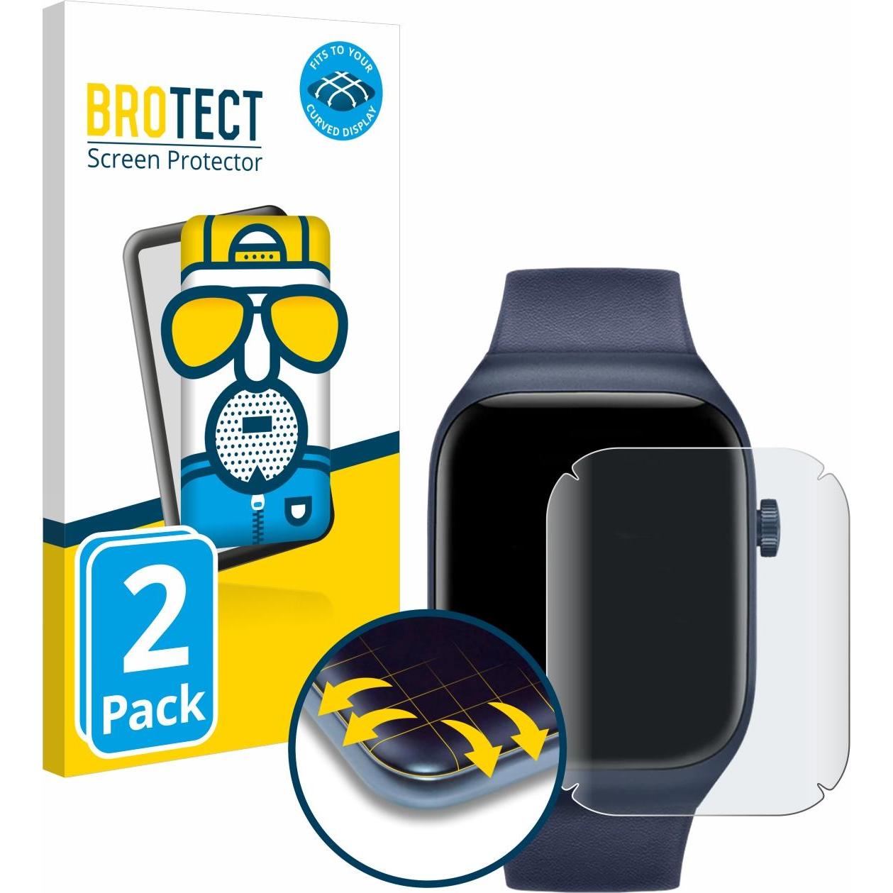 BROTECT Fullscreen Schutzfolie Displayschutz Folie Matt Entspiegelungsfolie, Smartwatch Schutzfolie, Grau