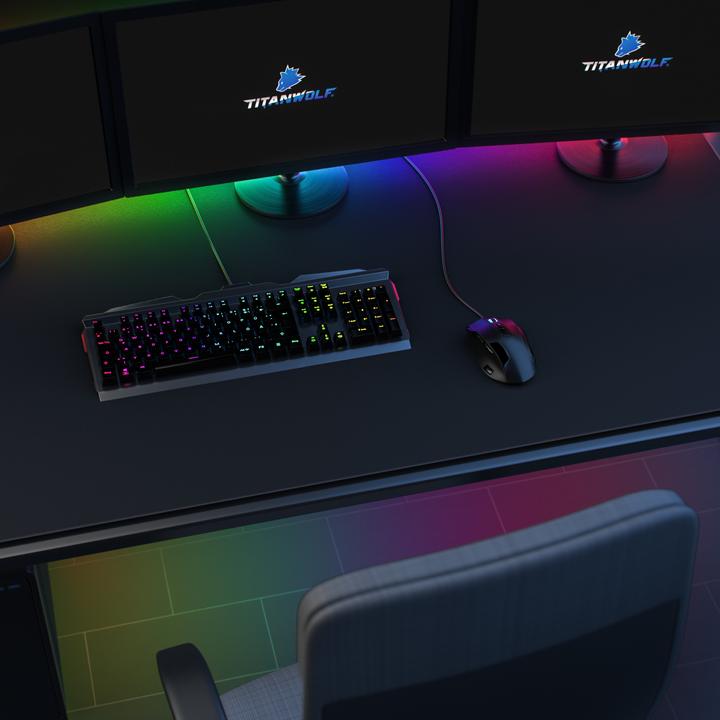 Produktbild Titanwolf Gaming Mauspad, XXXL 1500 x 800 x 3 mm Mausmatte Extralarge / Waschbar, schwarz (3XL)