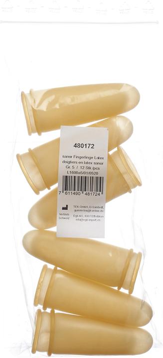Produktbild Sanor Fingerling Latex Grösse 5 gepudert leicht (0.07 m)