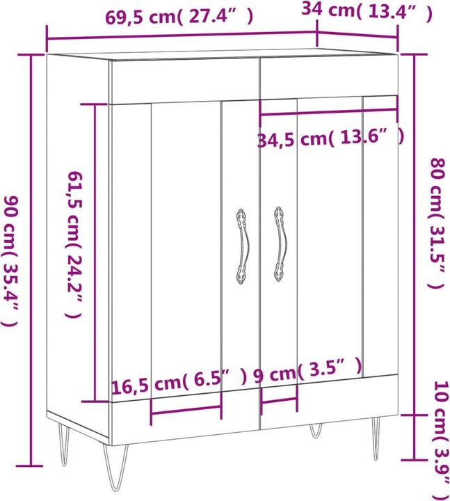 Image du produit vidaXL Sideboard (69.50 x 34 x 90 cm)