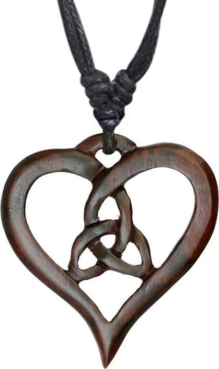 Immagine prodotto Star Piercing Collana nera con ciondolo a cuore in legno di Narra, ornamento tribale (senza ottone, Organico)