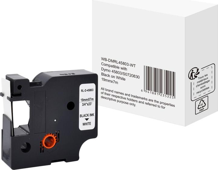 Markenlos Schriftband 5DY45803-WT ABS Schwarz (1.90 cm, Schwarz)