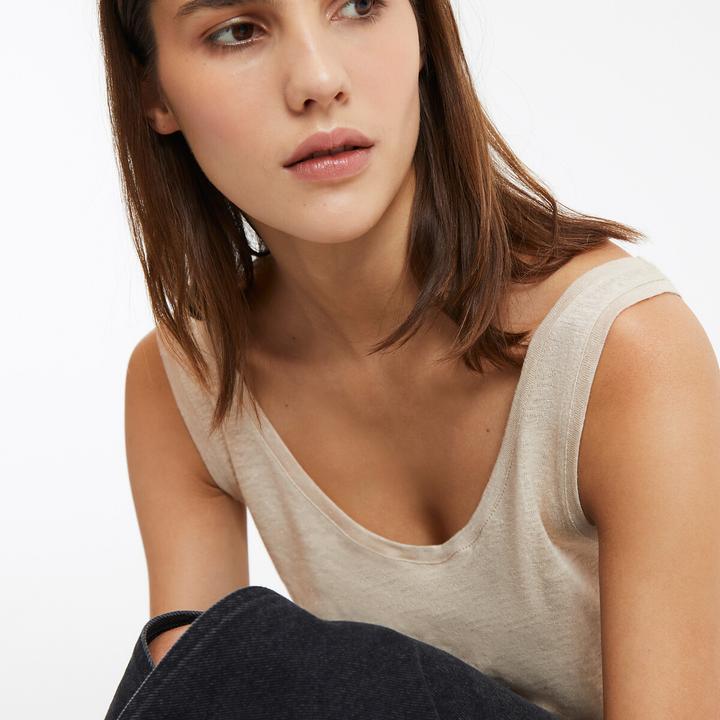 Actual product image La Redoute Collections Lockeres Tanktop aus Leinen mit Rundhalsausschnitt (M)